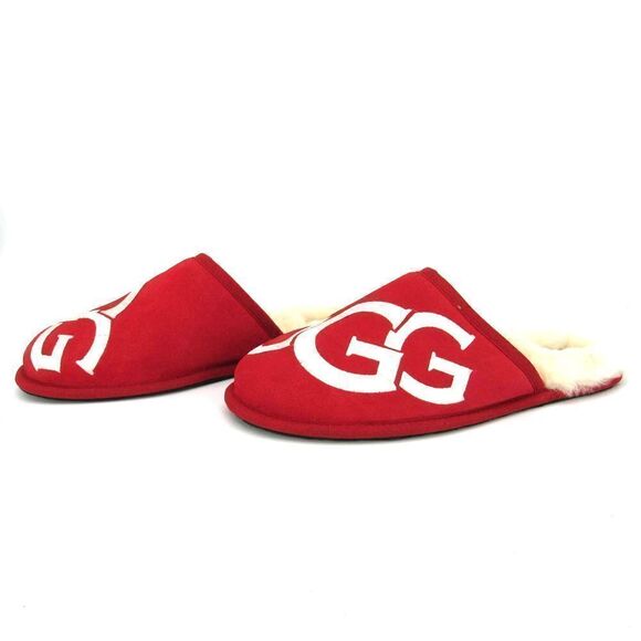UGG Men\'s Scuff Logo Suede Slippers in Samba Red SZ 10 main image 7